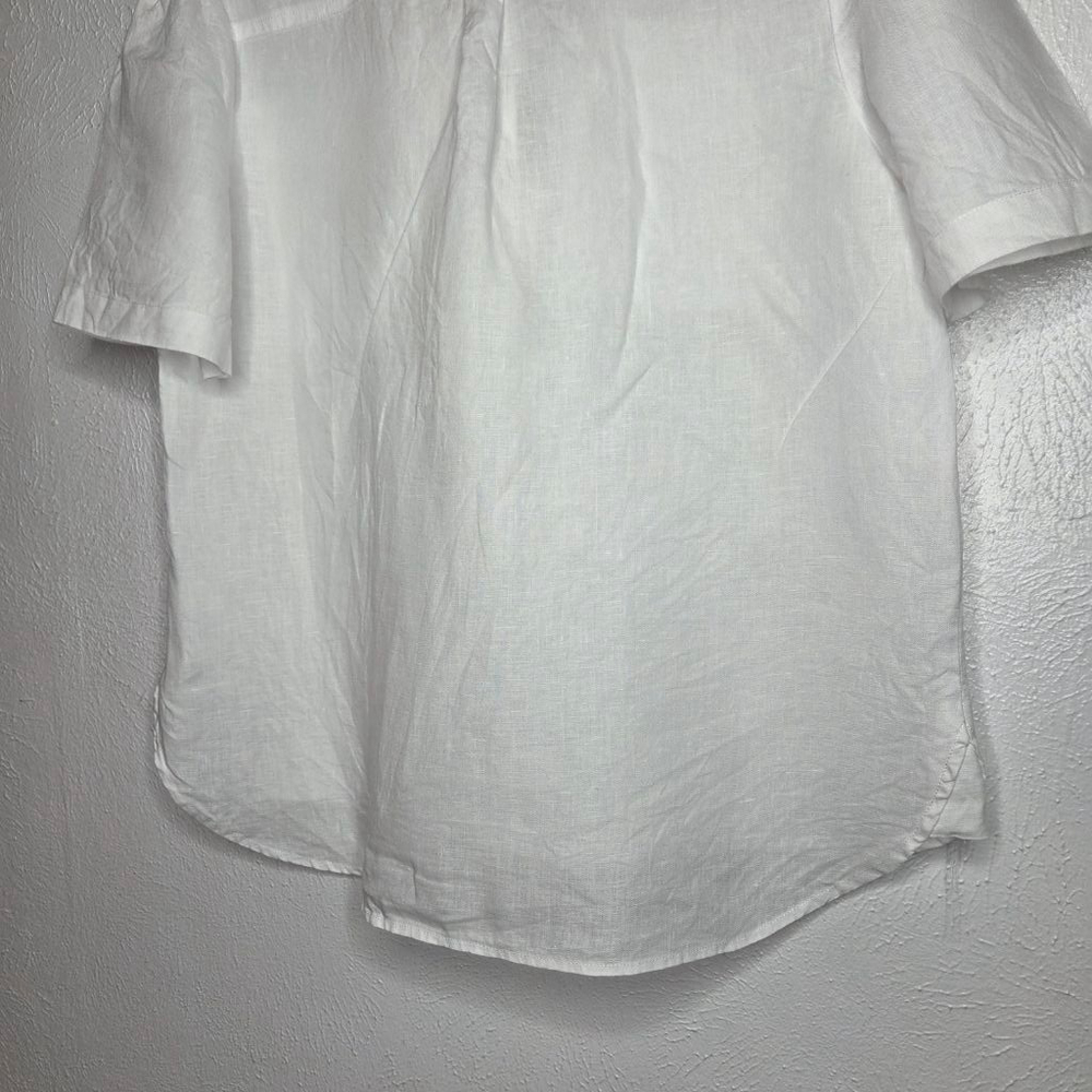 Sundance White V-Neck Short Sleeve Blouse - Picture 12 of 12